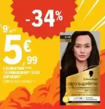 Coloration schwarzkopf oleo supreme