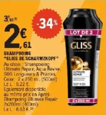 Promotion Exclusives de 2
Shampooing gliss : Découvrez l'Offre incontournable