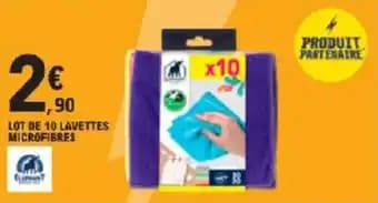 Lot de 10 lavettes microfibres