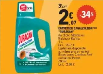 Entretien canalisation ouragan 1 l