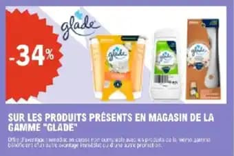 Sur les produits présents en magasin de la gamme glade