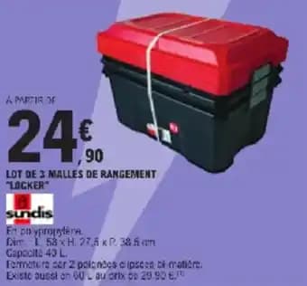 Lot de 3 malles de rangement locker 58 x 27.5 x 38.5 cm