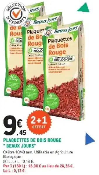 Plaquettes de bois rouge beaux jours 50 l