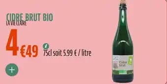 Cidre brut bio 75 cl
