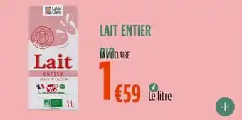 Promotion Exclusives de 5
Lait entier : Découvrez l'Offre incontournable