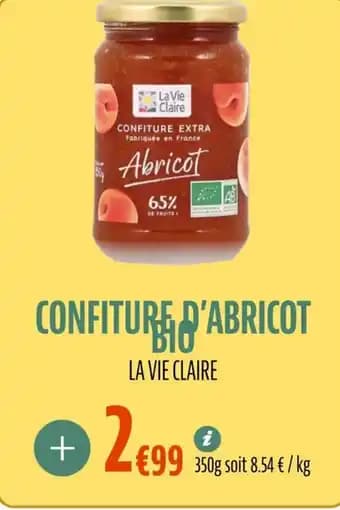 Confiture d'abricot bio 350 g