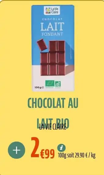 Chocolat au lait bio 100 g