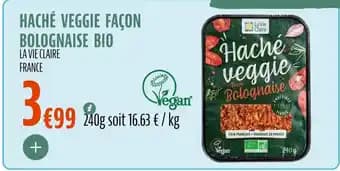 Haché veggie façon bolognaise bio 240 g