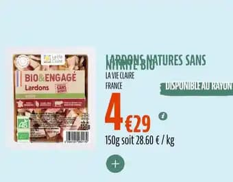 lardons natures sans nitrite bio 150 g