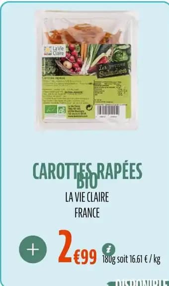 Carottes rapées bio 180 g
