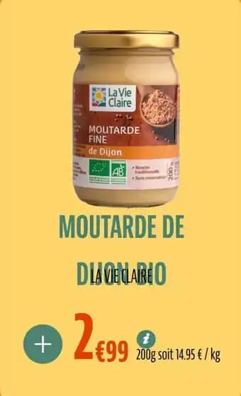 Moutarde de dijon bio 200 g