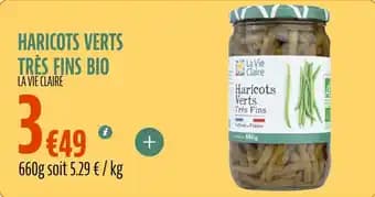 Haricots verts très fins bio 660 g