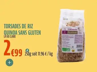Torsades de riz quinoa sans gluten 250 g