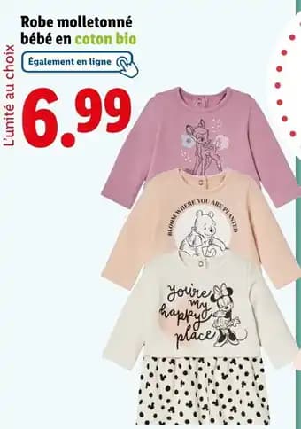 Robe molletonné bébé en coton bio