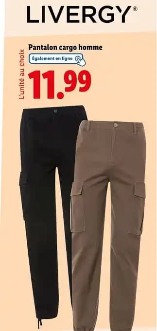 LIVERGY Pantalon cargo homme