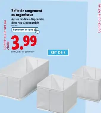 Boîte de rangement ou organiseur