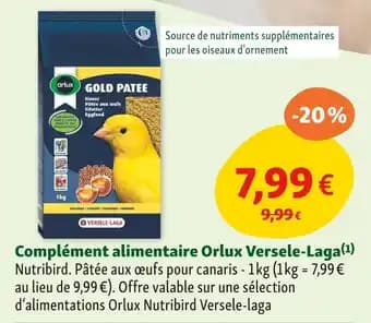 Versele-Laga Complément alimentaire Orlux