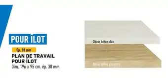 Plan de travail pour îlot