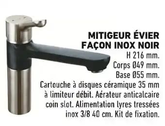 Mitigeur Évier Façon Inox Noir