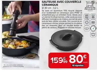 SAUTEUSE AVEC COUVERCLE CÉRAMIQUE