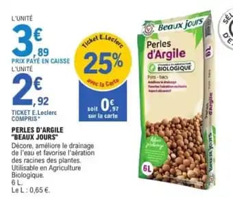 "BEAUX JOURS" Perles d'argile 6 l