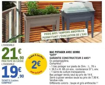 Bac potager avec serre "city"