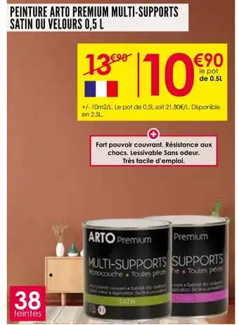 ARTO Premium Peinture multi-supports satin ou velours 0,5l