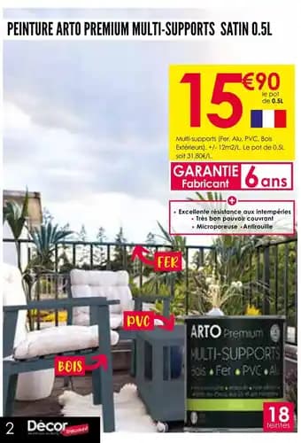 ARTO Peinture premium multi-supports satin 0.5l