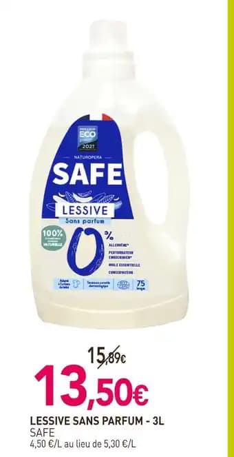 SAFE Lessive sans parfum - 3l