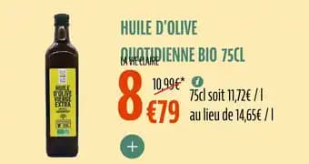 LA VIE CLAIRE Huile d'olive wapienne bio 75 cl