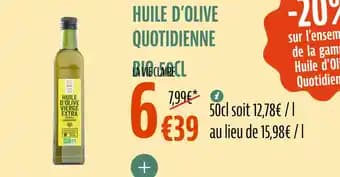 LA VIE CLAIRE Huile d'olive quotidienne bio 50 cl