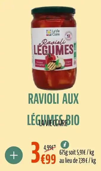 LA VIE CLAIRE Ravioli aux legwear bio 675 g