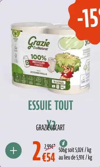 GRAZIE LUCART Essuie tout x2 506 g