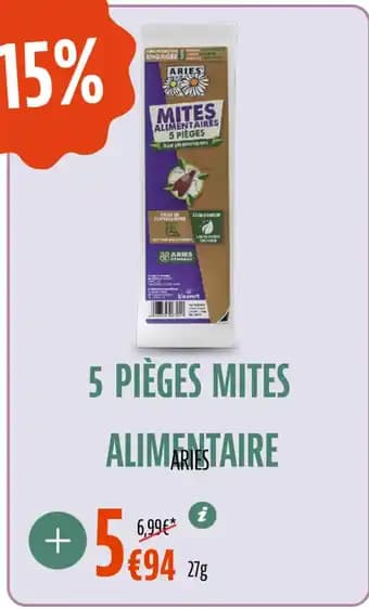 ARIES 5 pièges mites alimariestaire 27 g
