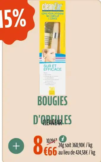 CLEANEAR Bougies d'oreilles 24 g