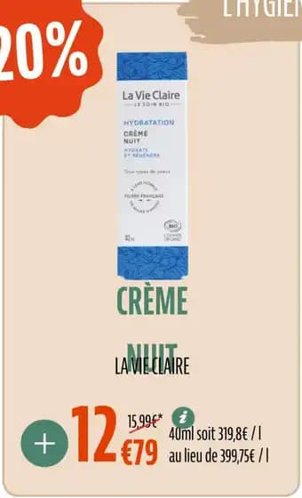 LA VIE CLAIRE Crème nuit 40 ml
