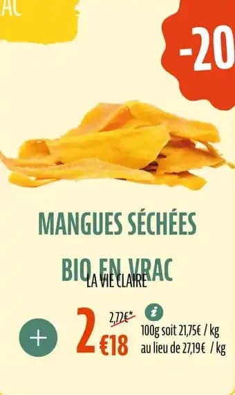 LA VIE CLAIRE Mangues séchées biq en vrac 100 g