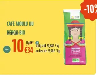 LA VIE CLAIRE Café moulu du pérou bio