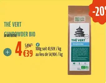 Thé vert gunpowder bio