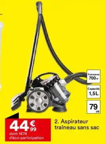 Aspirateur traîneau sans sac