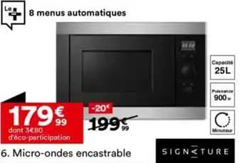 SIGN<TURE Micro-ondes encastrable