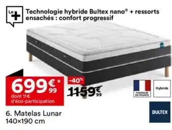 Promotion Exclusives de 14
Matelas 140x190 : Découvrez l'Offre incontournable