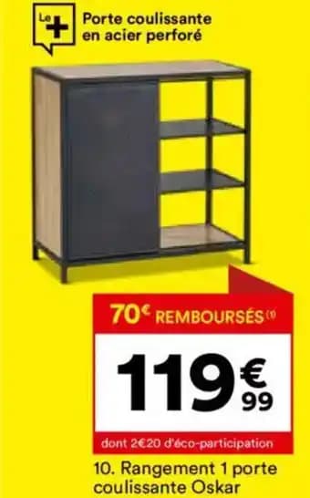 Rangement 1 porte coulissante Oskar