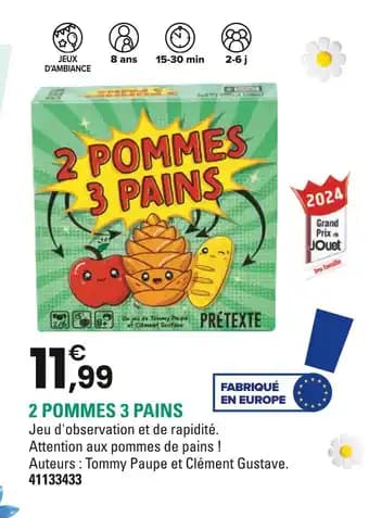 PRÉTEXTE 2 pommes 3 pains