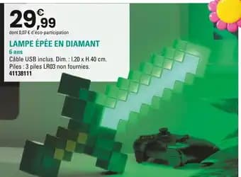 Minecraft Lampe Épée en Diamant