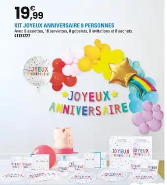 Kit joyeux anniversaire 8 personnes