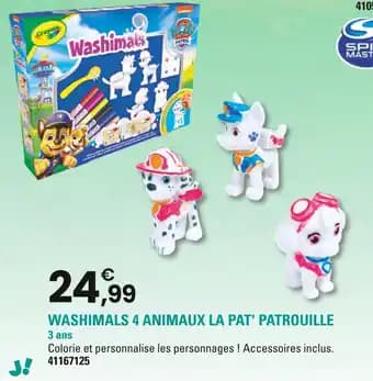 CRAYOLA Washimals 4 animaux la pat' patrouille