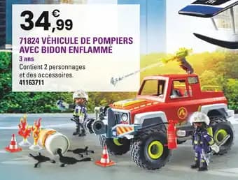 playmobil 71824 Véhicule de pompiers avec bidon enflammé