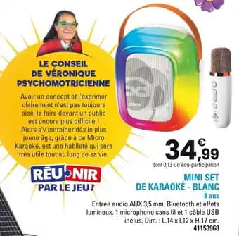 Mini set de karaoké - blanc