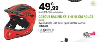 GLOBBER Casque racing xs-s 48-53 cm rouge